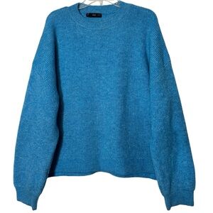 MNG Mango Blue Fuzzy Oversized Sweater | Size M